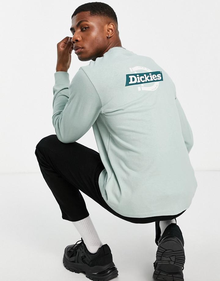 Dickies Ruston Back Print Long Sleeve T-shirt In Jade Green