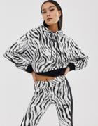 Puma Zebra Print Cropped Hoodie-multi
