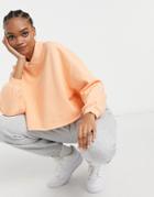 Asos 4505 Cropped Sweatshirt With Collar Detail-orange