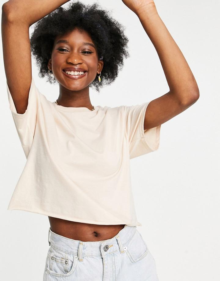 Miss Selfridge Organic T-shirt In Beige-neutral