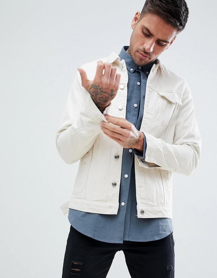 Just Junkies Stone Denim Jacket-white