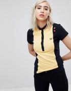 Fred Perry Amy Winehouse Foundation Color Block Pique Polo Shirt - Black