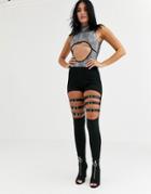 Without You Buckle Knee Detail Leggings In Black