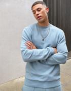 Asos Design Matching Smart Sweatshirt In Textured Fabric-grey