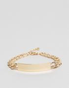 Asos Chain And Bar Bracelet In Gold - Gold
