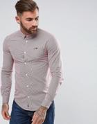 Armani Jeans Slim Fit Gingham Logo Shirt Red - Red