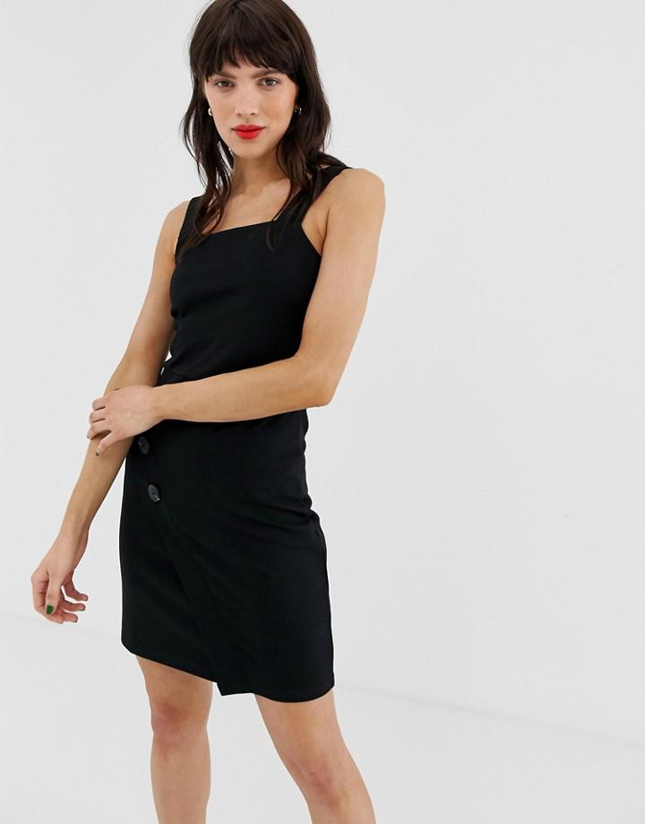 River Island Pinny Dress In Black