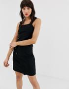 River Island Pinny Dress In Black