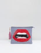 America & Beyond Vibrant Lip Clutch Bag - Multi