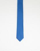 Gianni Feraud Plain Satin Tie In Teal-blue