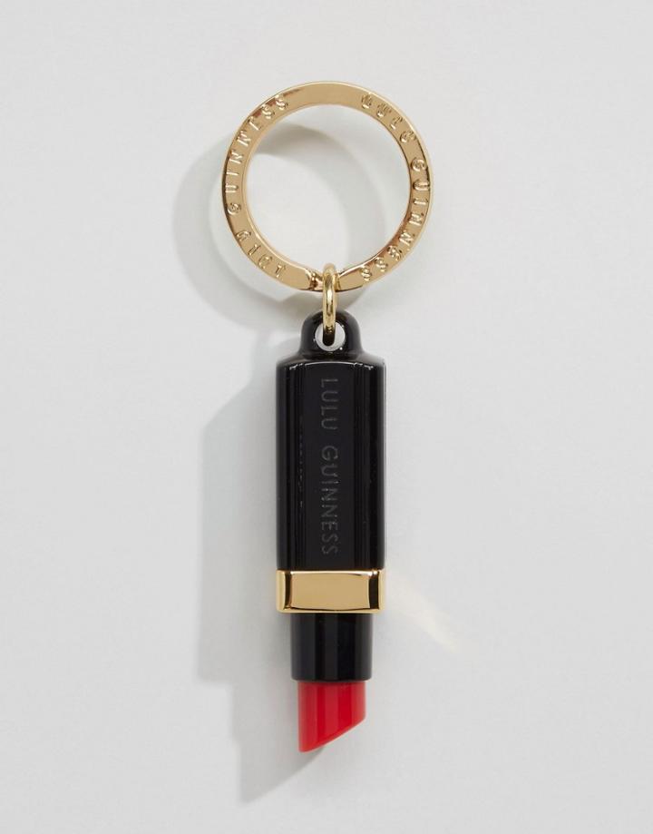 Lulu Guinness Perspex Lipstick Keyring - Black