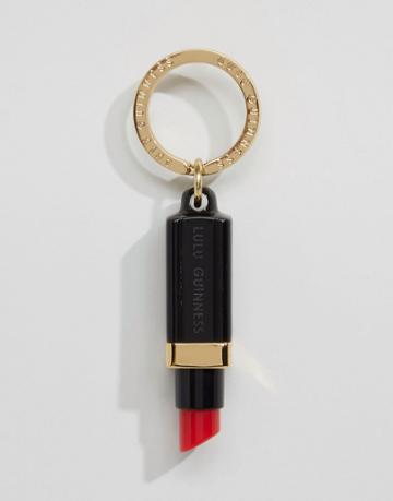 Lulu Guinness Perspex Lipstick Keyring - Black