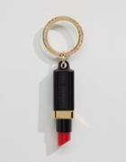 Lulu Guinness Perspex Lipstick Keyring - Black