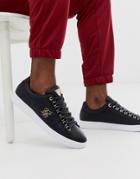 Siksilk Sneakers In Black With Gold Logo