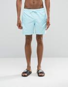 Asos Swim Shorts In Turquoise Mid Length - Blue