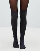 Jonathan Aston Ribbed Over The Knee Tight - Black