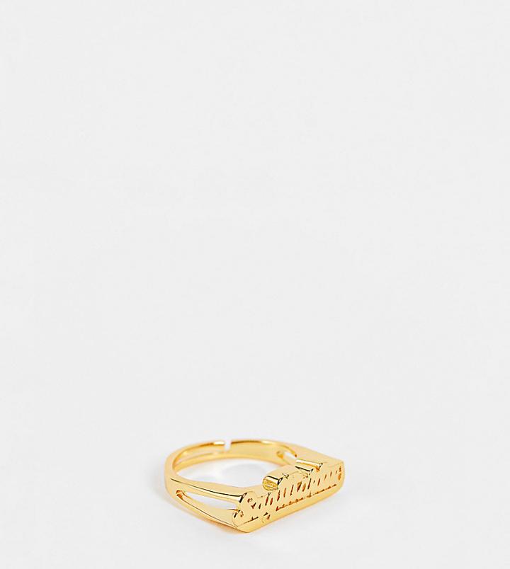 Image Gang Adjustable Sagittarius Horoscope Ring In Gold Plate