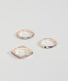 Icon Brand Silver Stacking Rings In 3 Pack - Silver