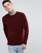 Asos Chenille Sweater In Burgundy - Red
