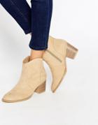 Asos Rae Western Ankle Boots - Sand