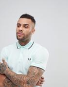 Fred Perry Slim Fit Twin Tipped Polo Shirt In Light Green - Green