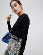 New Look Beaded Sweater - Black