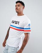 Pull & Bear Nasa T-shirt In White With Stripes - White
