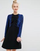 Sonia By Sonia Rykiel Leopard Print Long Sleeve Dress - Blue