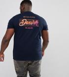 Asos Design Plus T-shirt In Navy With Denvor Back Print - Navy