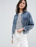Ditto's Tiffany Cropped Denim Jacket - Blue
