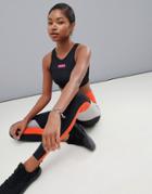 Asos 4505 Color Block Gym Legging With Bum Sculpt Seam Detail - Multi