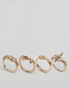 Aldo Knotted Band Stacking Rings - Gold