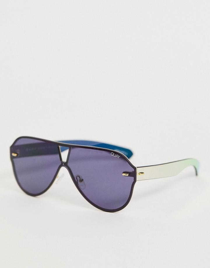 Quay Australia Stay Afloat Aviator Sunglasses In Black