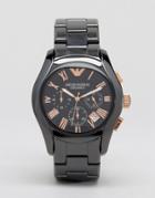 Emporio Armani Ar1410 Chronograph Black Ceramic Watch - Black
