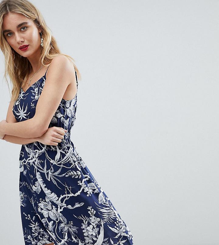 Warehouse Mono Fern Cami Dress - Blue