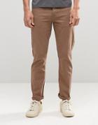 Asos Stretch Slim Jeans In Light Brown - Brown
