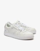 Lacoste L001 Lace Up Sneakers In Triple White Leather