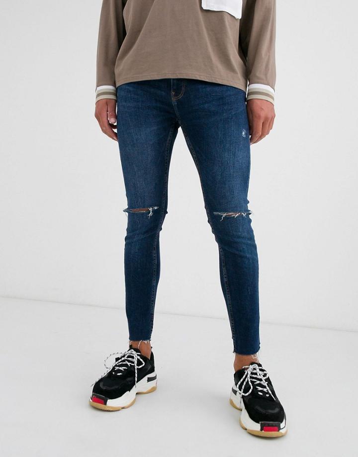 Bershka Join Life Super Skinny Jeans In Light Blue