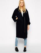 Asos Coat With Military Detail - Navy