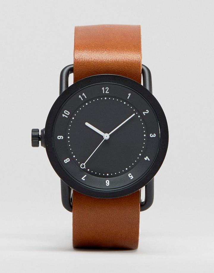Tid No 1 Leather Watch In Tan - Tan