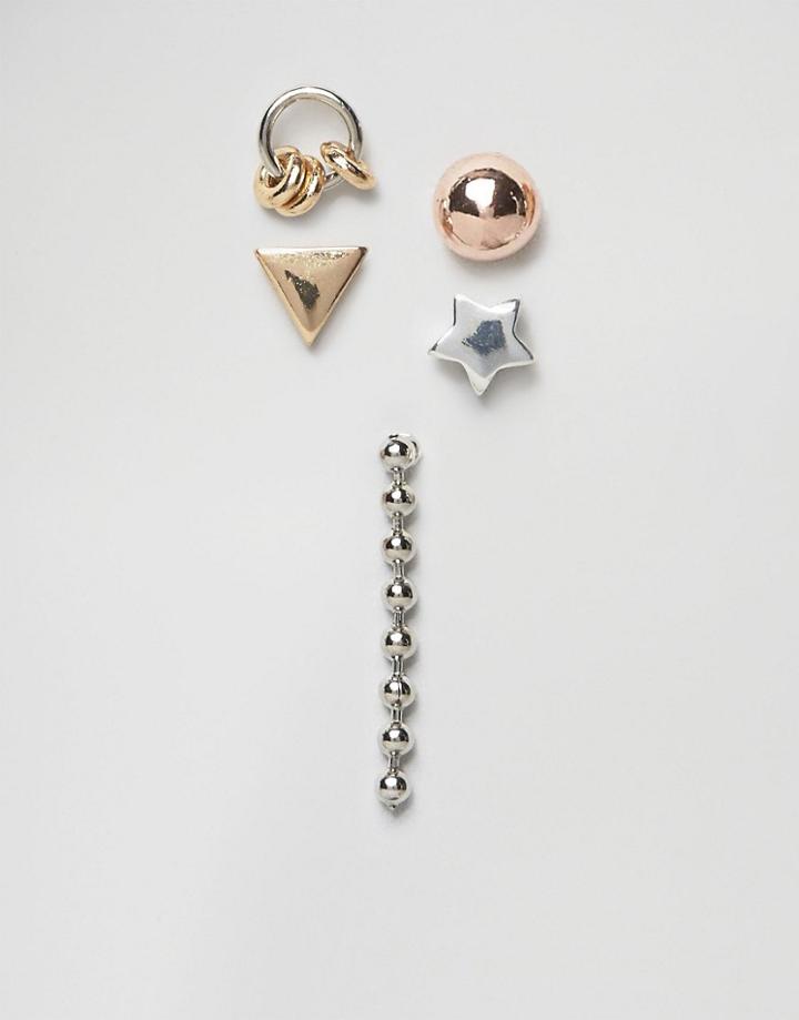 Asos Grunge Stud Earring Pack - Multi