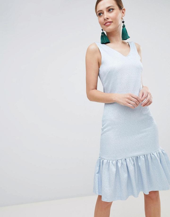 Closet London Drop Hem Sleeveless Dress - Blue