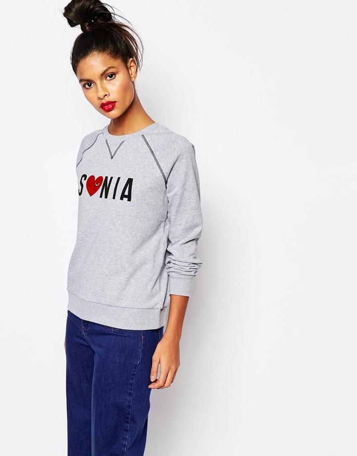 Sonia By Sonia Rykiel Sweatshirt With Rainbow Heart - Gray