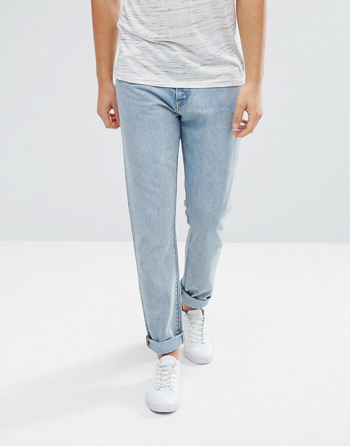 Weekday Sharp Skinny Jean Rigid Denim Lagoon Blue Wash - Blue