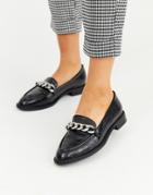 Asos Design Mercury Chain Loafer Flat Shoes In Black