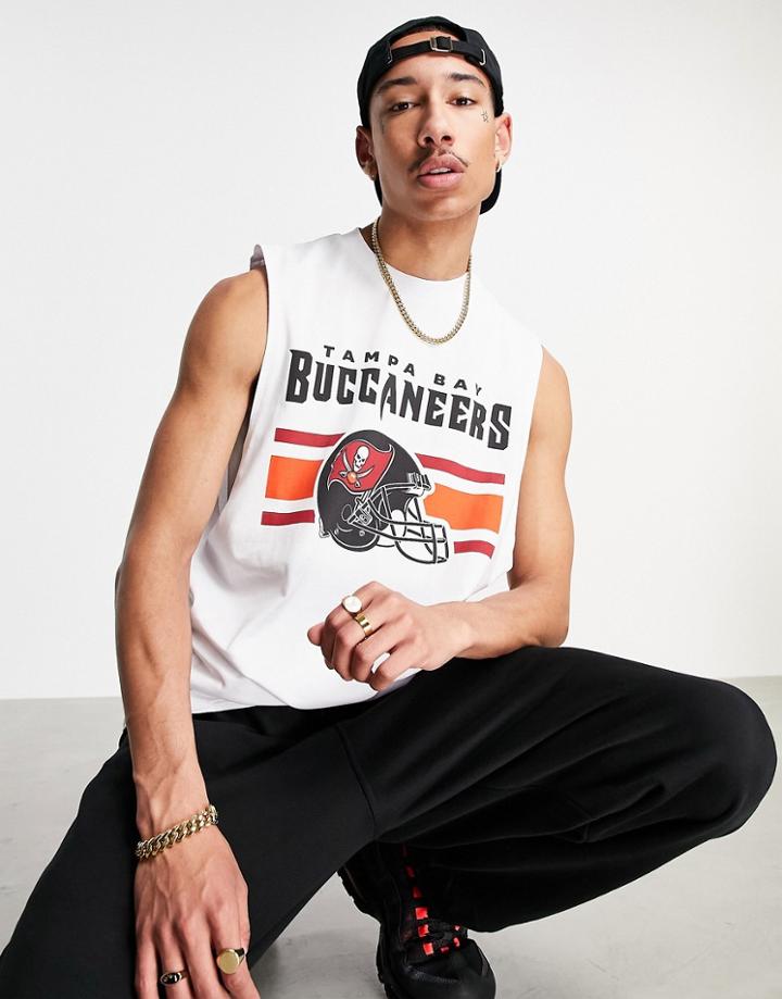 Asos Design Nfl Tampa Bay Buccaneers Tank In White