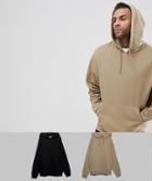 Asos Oversized Hoodie 2 Pack Black/beige Save - Multi