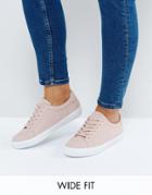 Asos Devlin Wide Fit Lace Up Sneakers - Beige