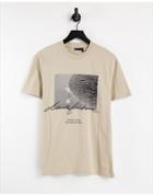 Asos Dark Future T-shirt With Multi Logo And Graphic Prints In Neutral