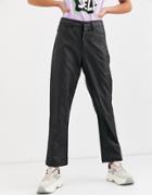 Daisy Street Straight Leg Pants In Faux Leather-black